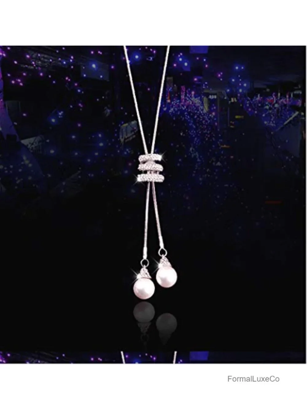 Elegant Spiral Pearl Pendant Necklace, Long Adjustable Statement Jewelry